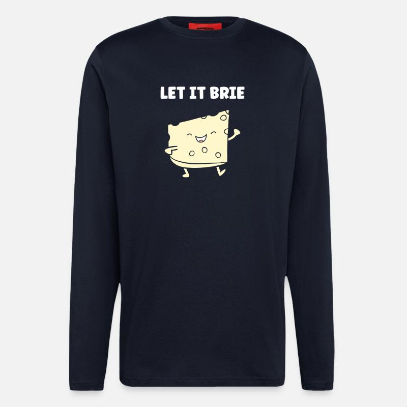 Humor brie cheese - Longsleeve - made by SPREAD - DARK NAVY