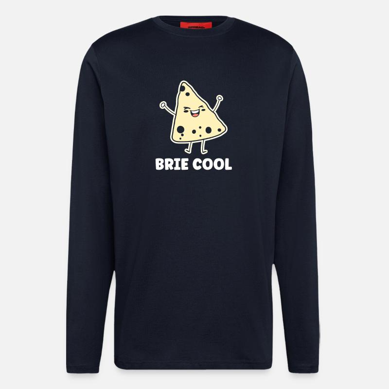 Humor brie cheese - Longsleeve - made by SPREAD  - DARK NAVY