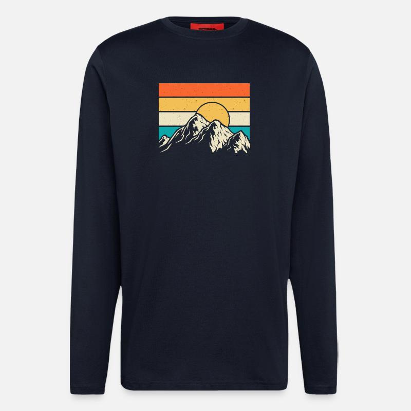 Wandern Wanderer Bergsteiger Geschenk - Langarmshirt - made by SPREAD  - DARK NAVY