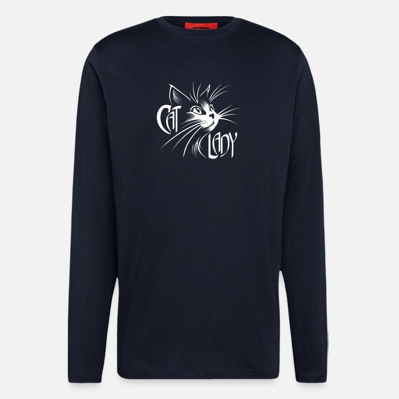 Cat Lady Katze Katzen - Langarmshirt - made by SPREAD  - DARK NAVY