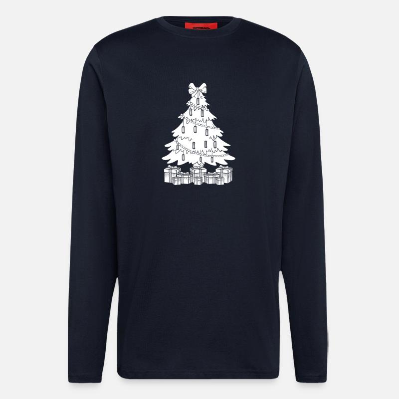Harmonica Musican Sapin de Noël Harmonica - Manches longues bio décontracté fabriqué en UE - DARK NAVY
