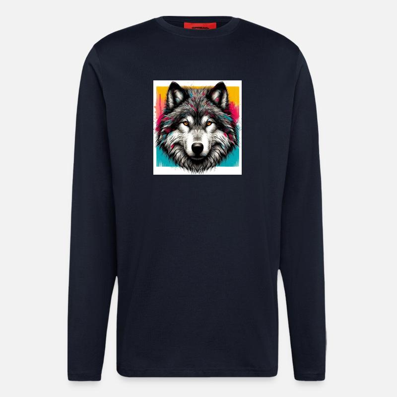 Wolf - Longsleeve - made by SPREAD  - DARK NAVY