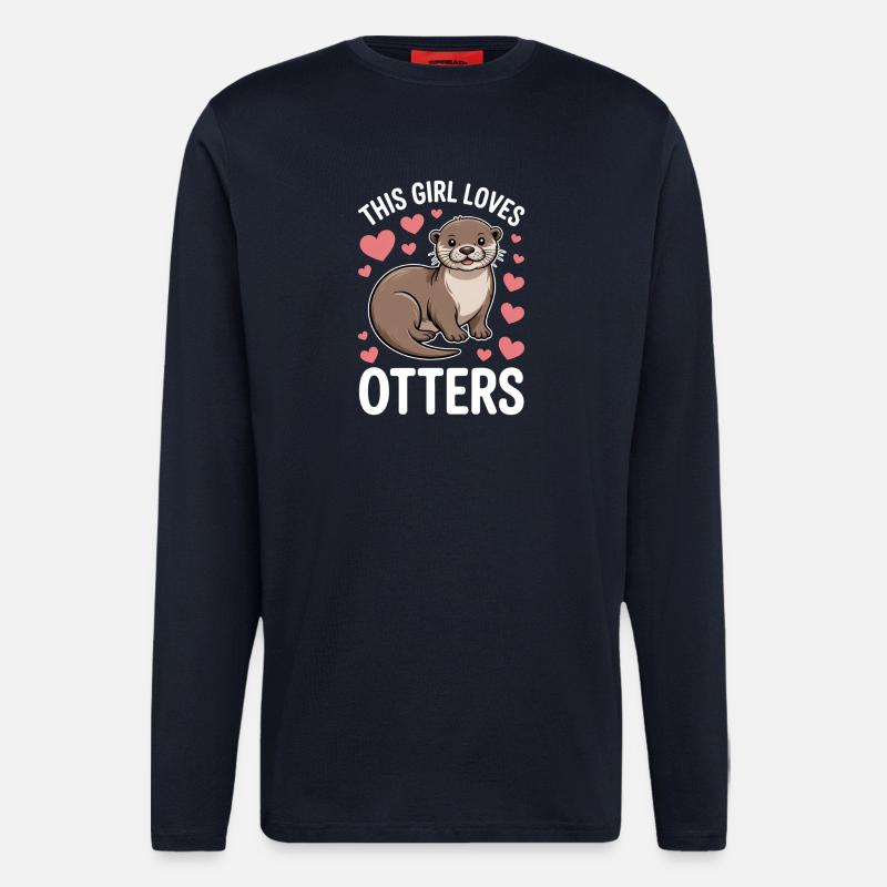 Otter Spruch Mädchen Lustiges Otter Geschenk - Langarmshirt - made by SPREAD  - DARK NAVY