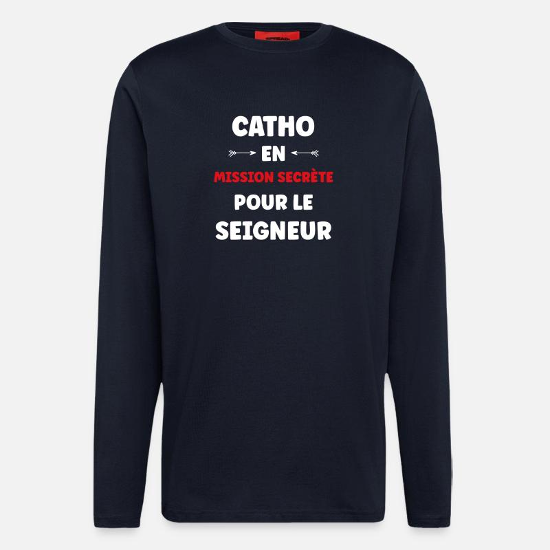 Katholisch - Langarmshirt - made by SPREAD  - DARK NAVY