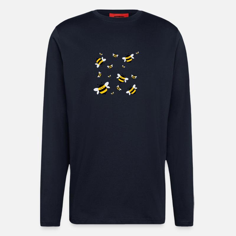 Bees in flight - bee love - Longsleeve - made by SPREAD  - DARK NAVY