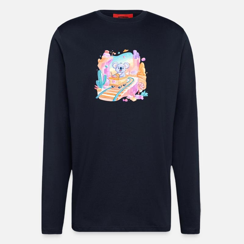Koala on candy train - Longsleeve - made by SPREAD  - DARK NAVY