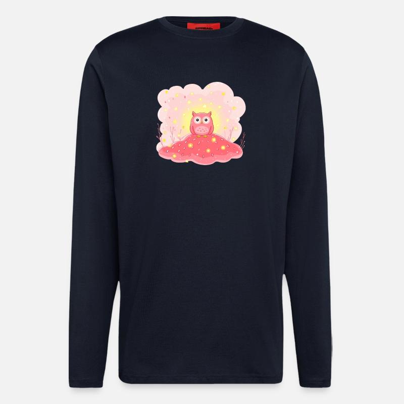 Zarte Eulenstern auf Rosenhügel - Langarmshirt - made by SPREAD  - DARK NAVY