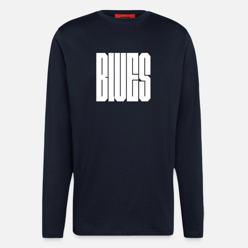 Blaues auffälliges Logo-Design - Langarmshirt - made by SPREAD  - DARK NAVY