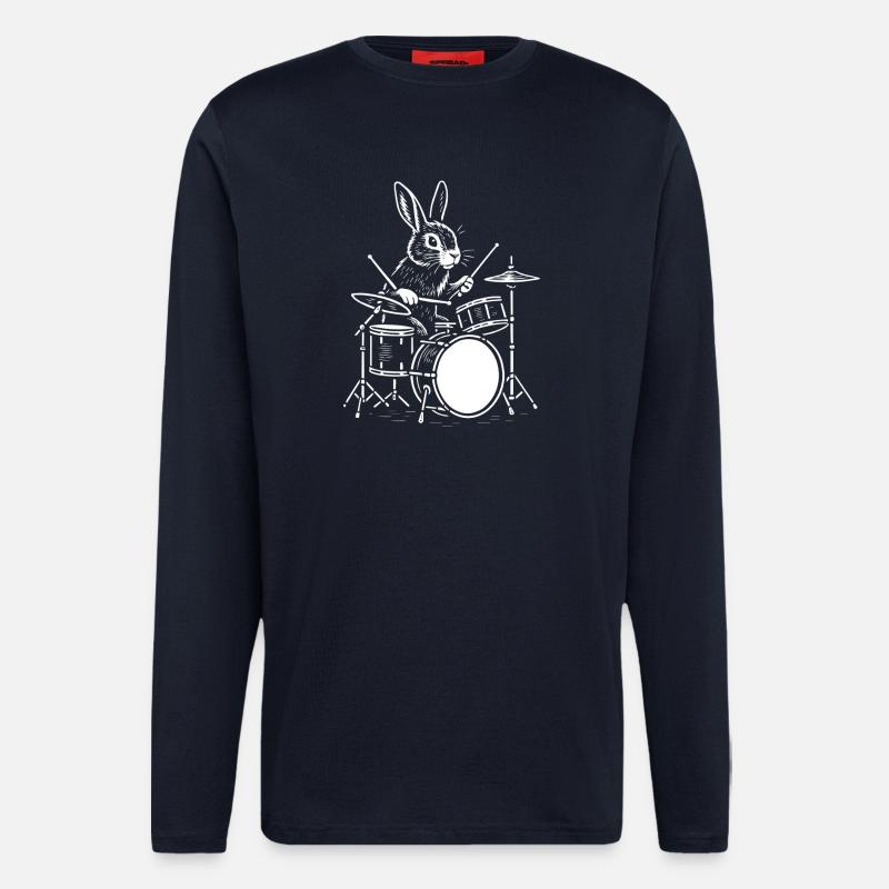 Rhythm Rabbit Drummer - Longsleeve - made by SPREAD  - DARK NAVY
