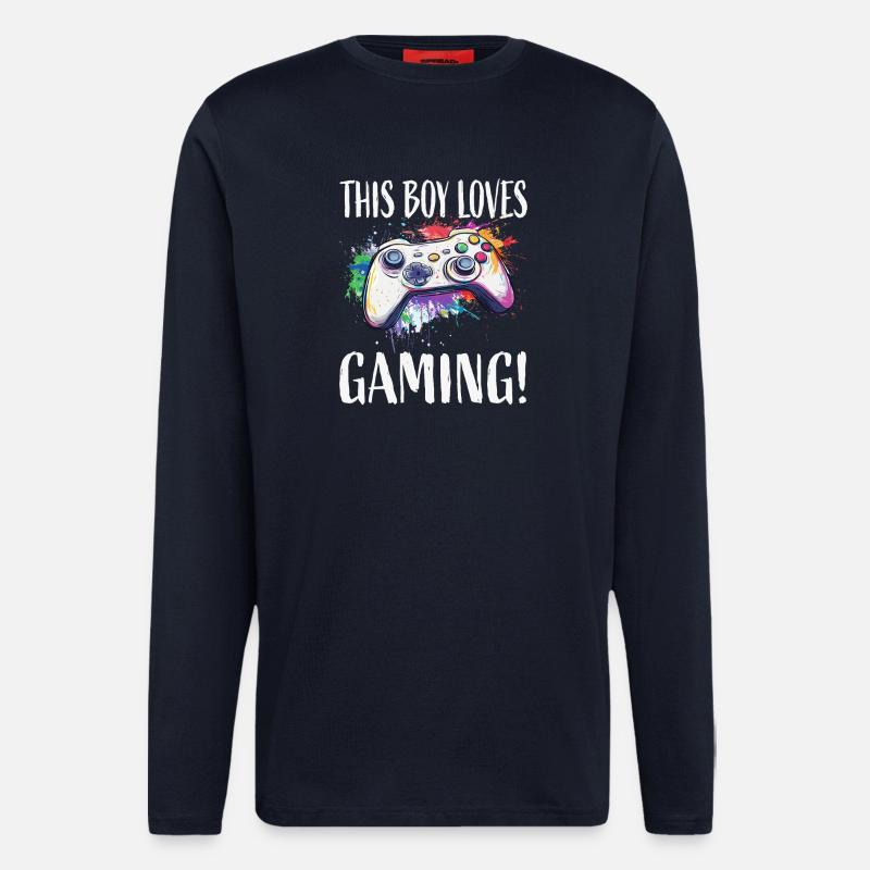 This Boy Loves Gaming - Longsleeve - made by SPREAD - DARK NAVY