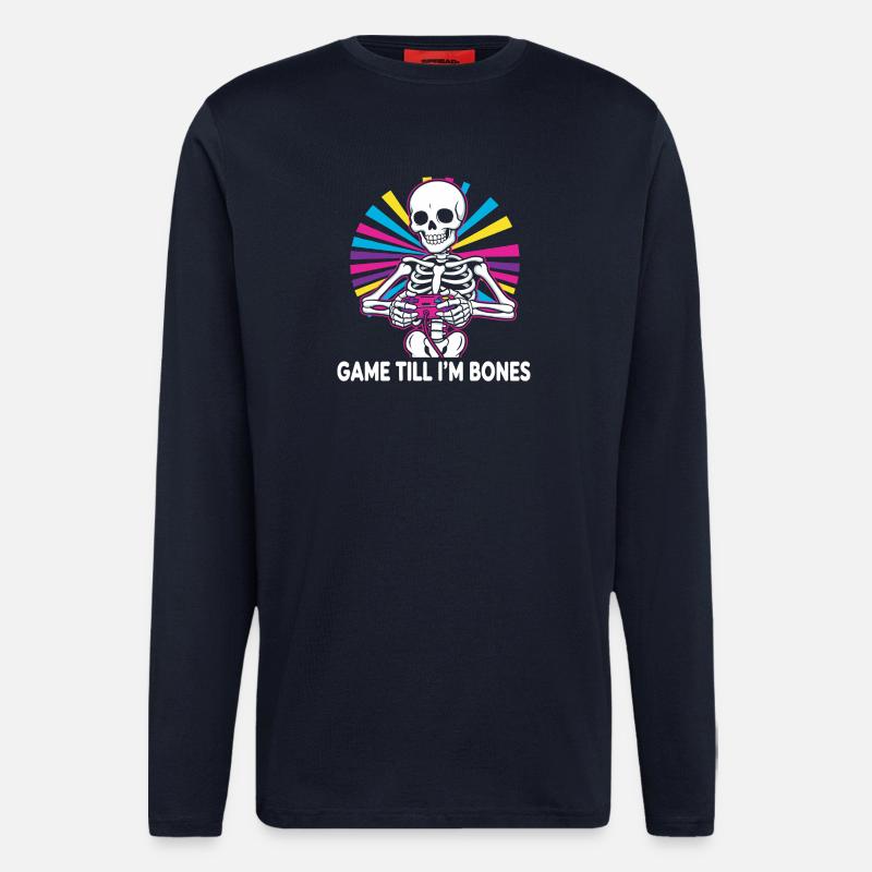 Contrôleur squelette Game Till Bones - Manches longues bio décontracté fabriqué en UE - DARK NAVY