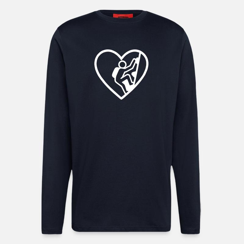 Kletterherz – Vertikale Leidenschaft - Langarmshirt - made by SPREAD  - DARK NAVY