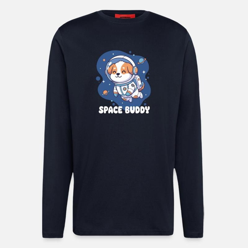 Space Buddy Astronaut Dog - Longsleeve - made by SPREAD  - DARK NAVY