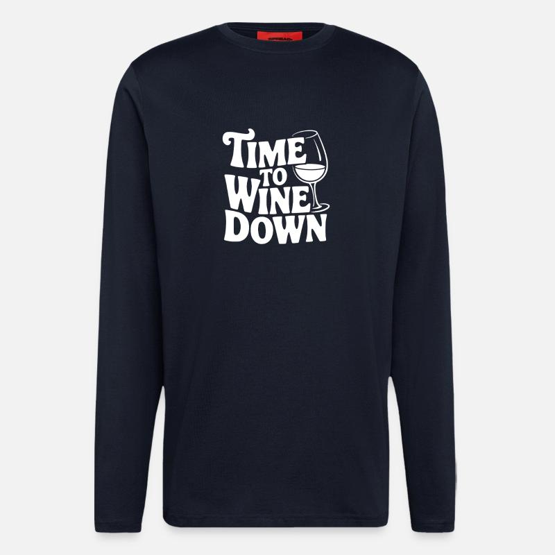Time to Wine Down - Longsleeve - made by SPREAD  - DARK NAVY