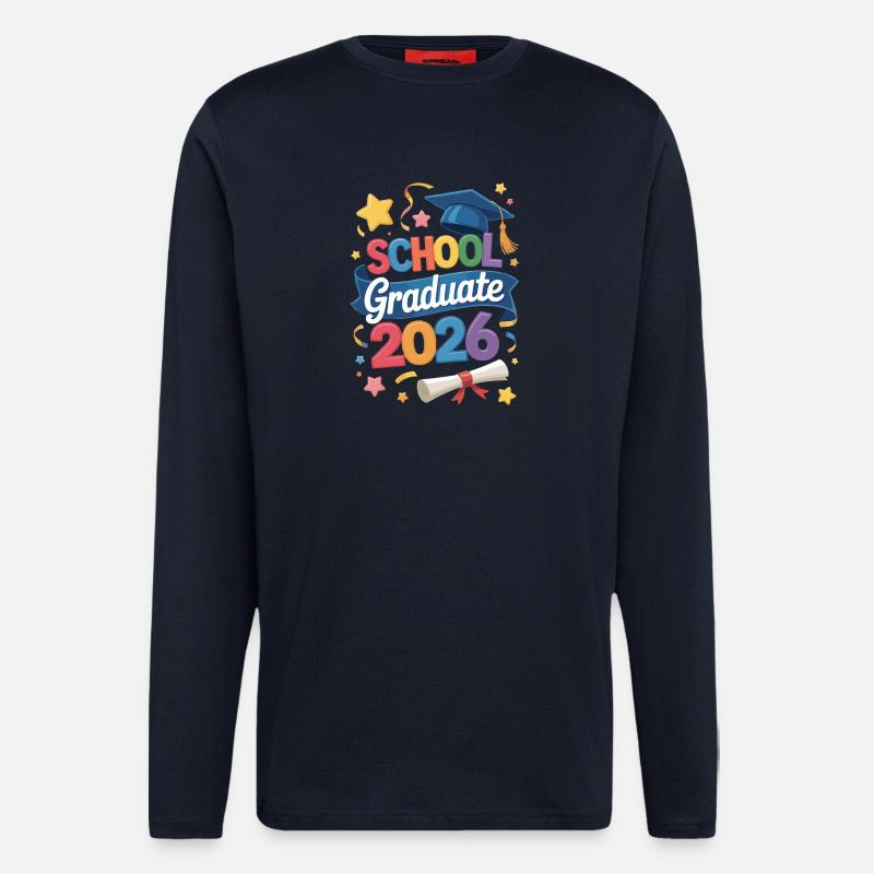 Schulabsolvent 2026 Zitat - Langarmshirt - made by SPREAD  - DARK NAVY