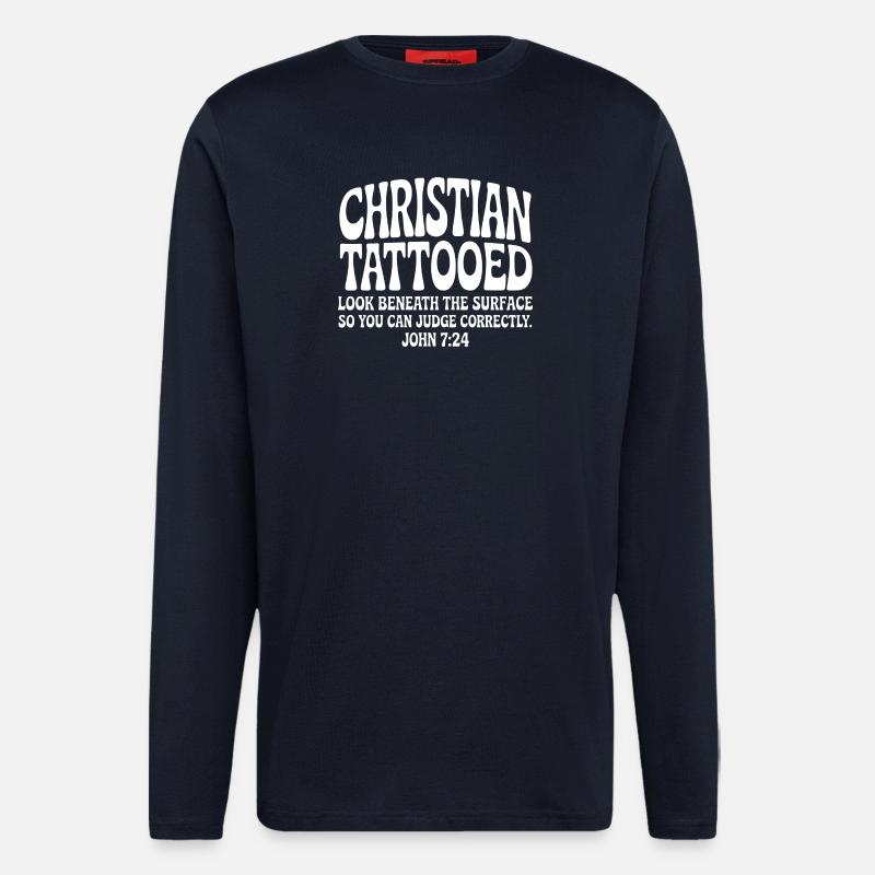 Christian Tattooed Look Beneath Surface - Longsleeve - made by SPREAD  - DARK NAVY