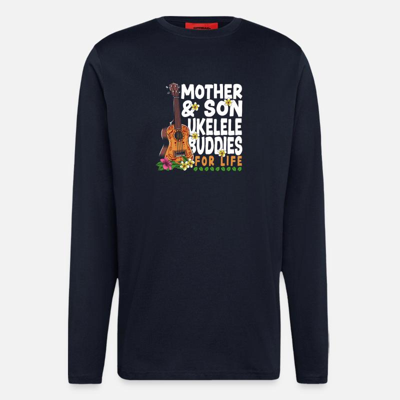 Hawaiian Ukulele Uke Mom Son - Longsleeve - made by SPREAD  - DARK NAVY