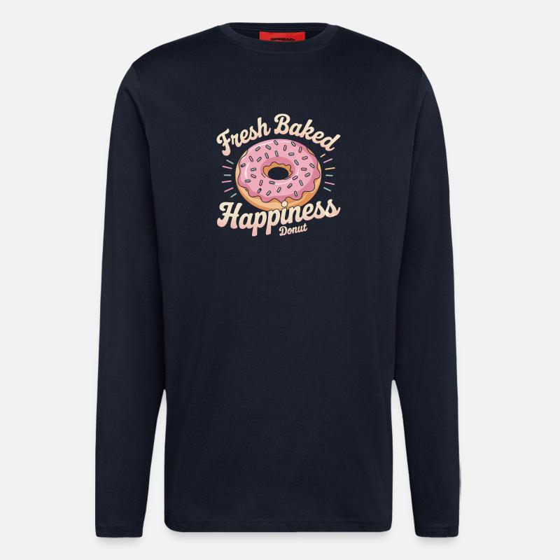 Fresh Baked Happiness – Donut - Langarmshirt - made by SPREAD  - DARK NAVY