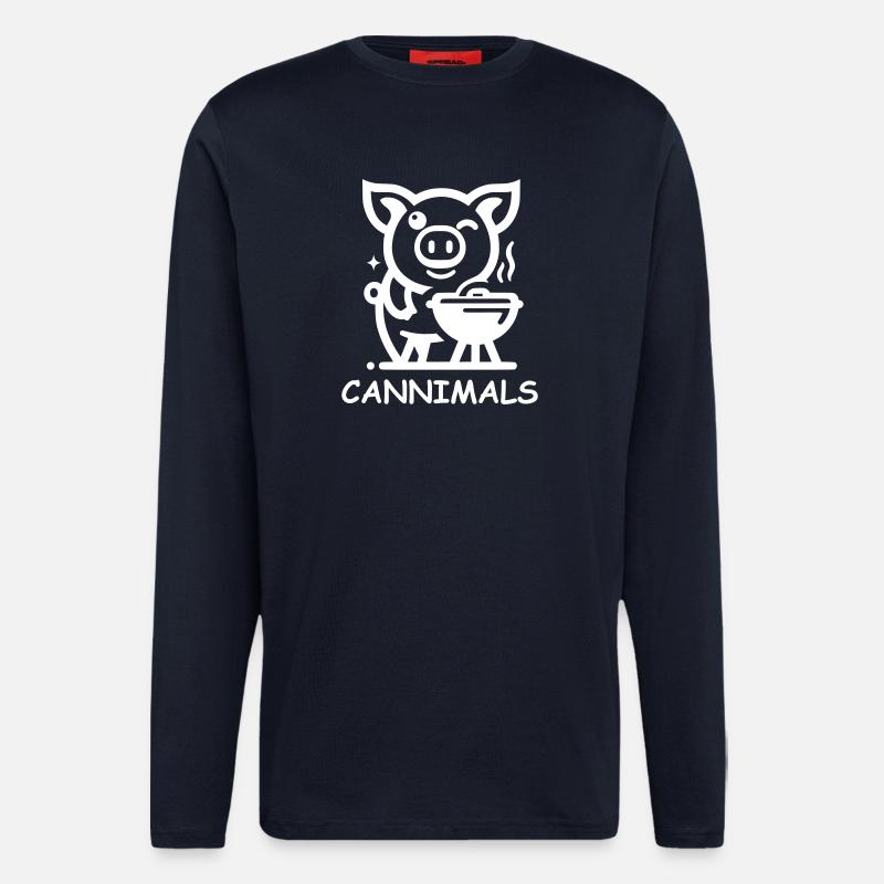 Cannimals – Logo White Edition - Langarmshirt - made by SPREAD  - DARK NAVY