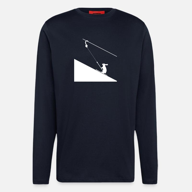 Hare climbing on rope - Longsleeve - made by SPREAD  - DARK NAVY