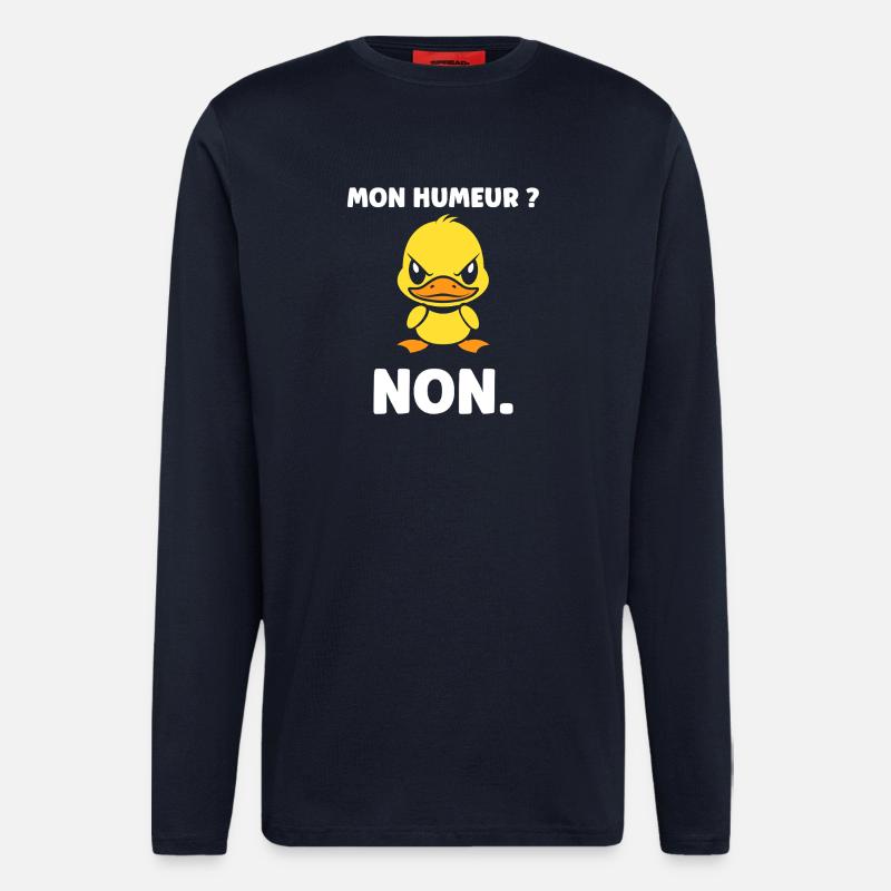 Grumpy Duck My Mood NO - Longsleeve - made by SPREAD  - DARK NAVY