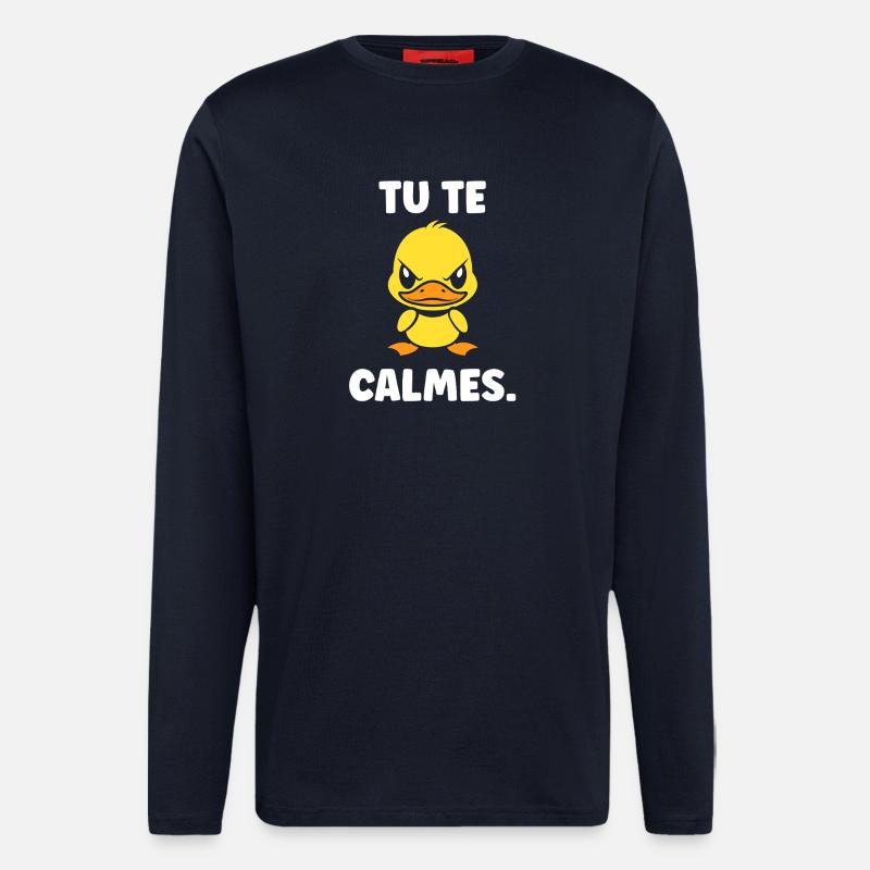 Yellow Duck: You calm down - Longsleeve - made by SPREAD - DARK NAVY
