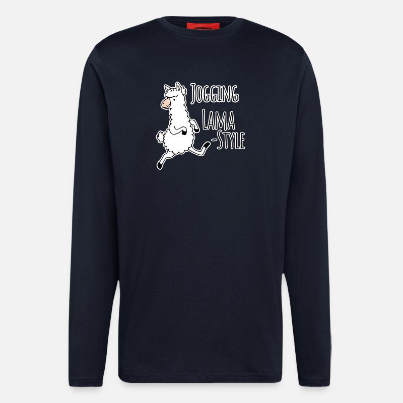 Jogging - style lama ! Idiot mais rapide ! - Manches longues bio décontracté fabriqué en UE - DARK NAVY