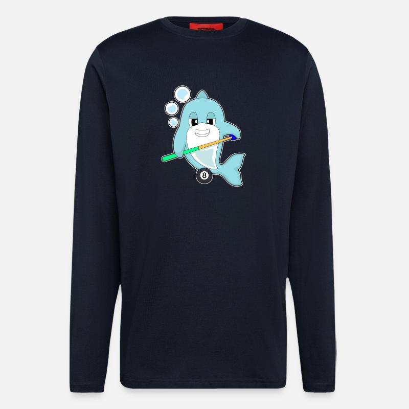 Delfin Billiard Queue Sport - Langarmshirt - made by SPREAD - DARK NAVY