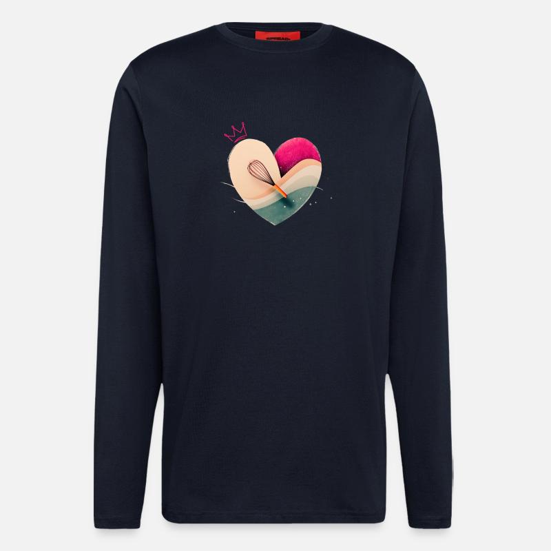 Heart with Crown - Baking - Longsleeve - made by SPREAD - DARK NAVY
