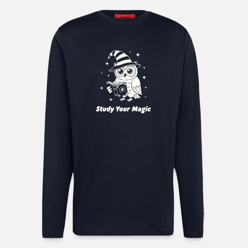 Magic owl learns magic - Longsleeve - made by SPREAD  - DARK NAVY