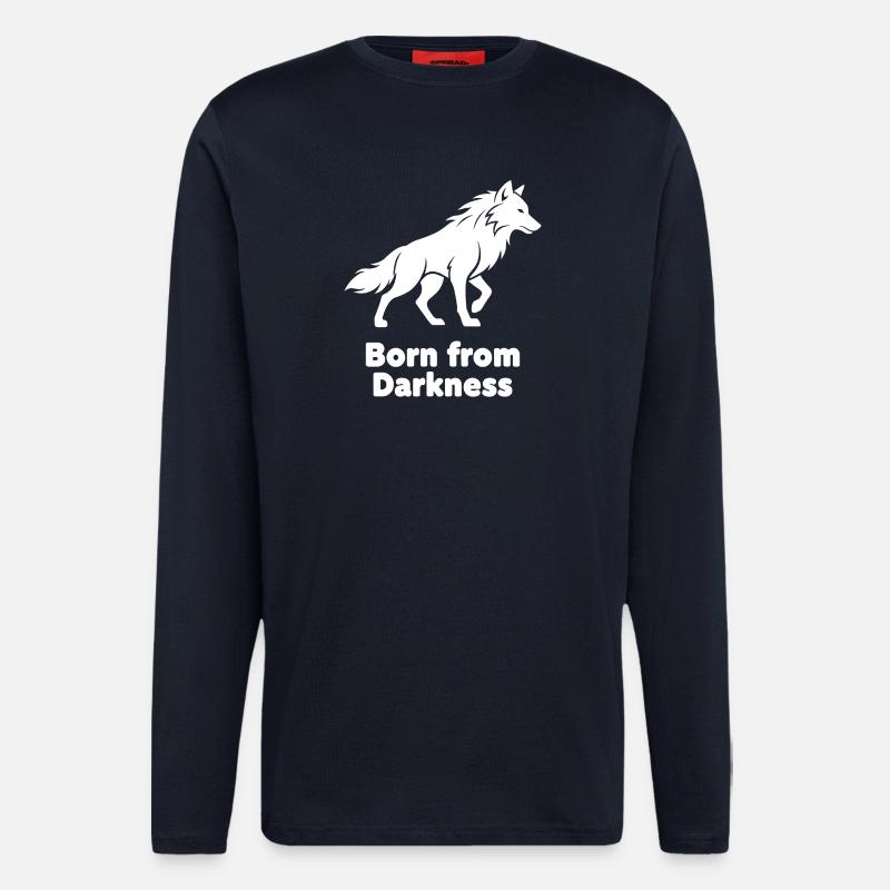 Born from Darkness Wolf - Langarmshirt - made by SPREAD  - DARK NAVY