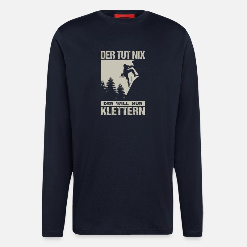 Bouldern Geschenke Klettern Kletterer Boulderer - Langarmshirt - made by SPREAD  - DARK NAVY
