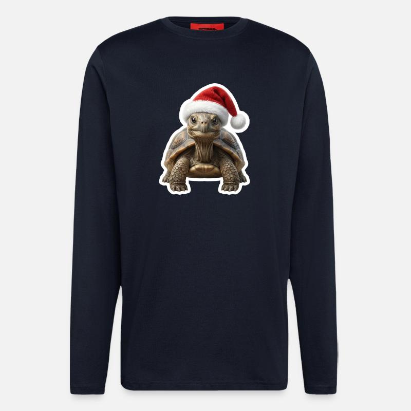 Gemuetliche Schildkroete feiert langsam - Langarmshirt - made by SPREAD  - DARK NAVY