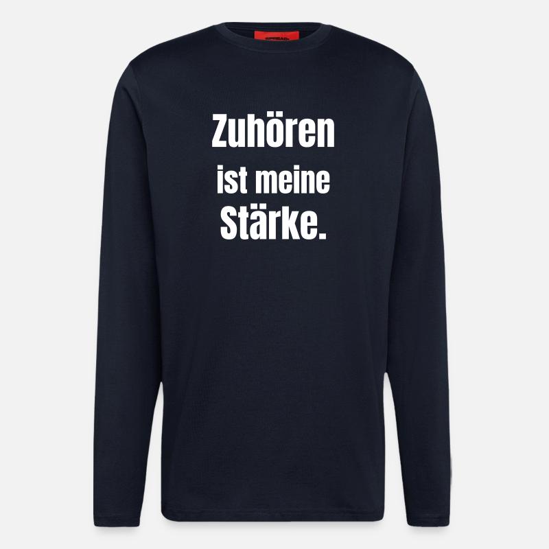 Écouter est ma force - Manches longues bio décontracté fabriqué en UE - DARK NAVY