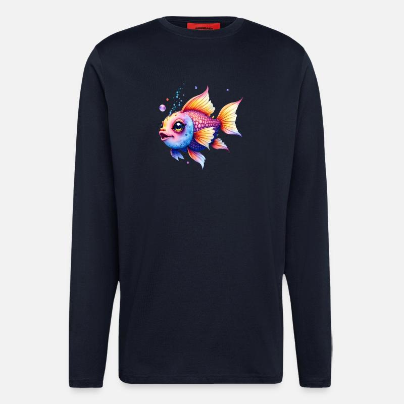 Lebendiger Regenbogenwassermann - Langarmshirt - made by SPREAD  - DARK NAVY
