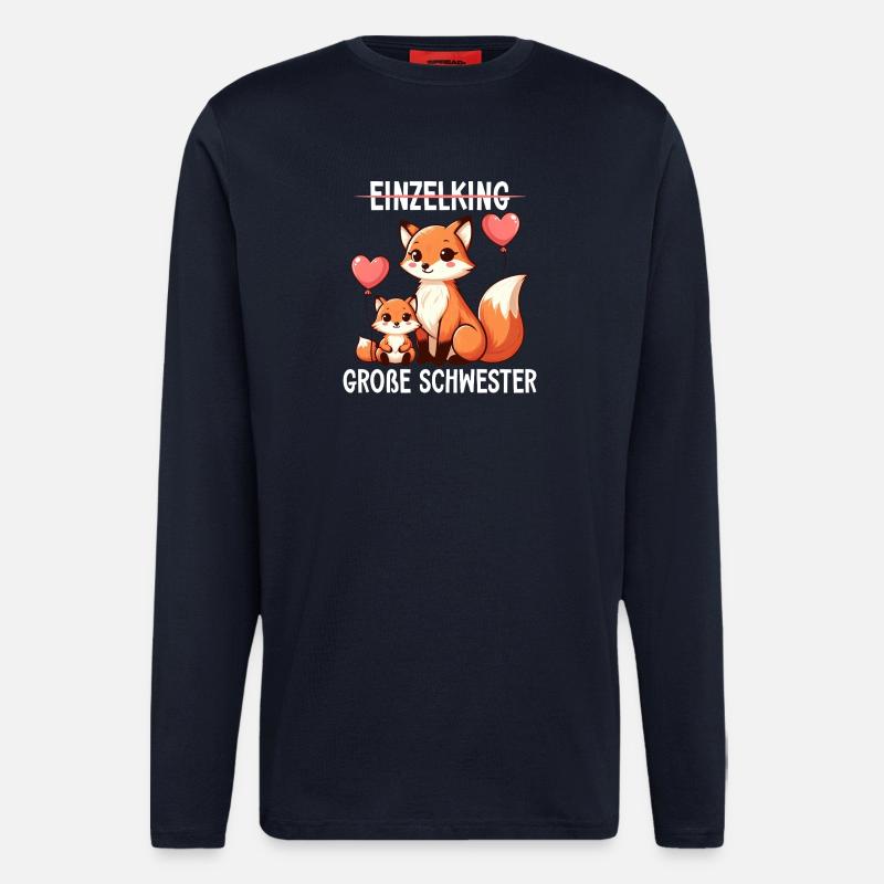 Big Sister Fox Lover Sibling - Longsleeve - made by SPREAD - DARK NAVY