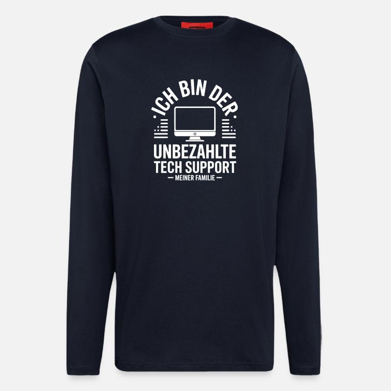 Support technique non rémunéré - Manches longues bio décontracté fabriqué en UE - DARK NAVY