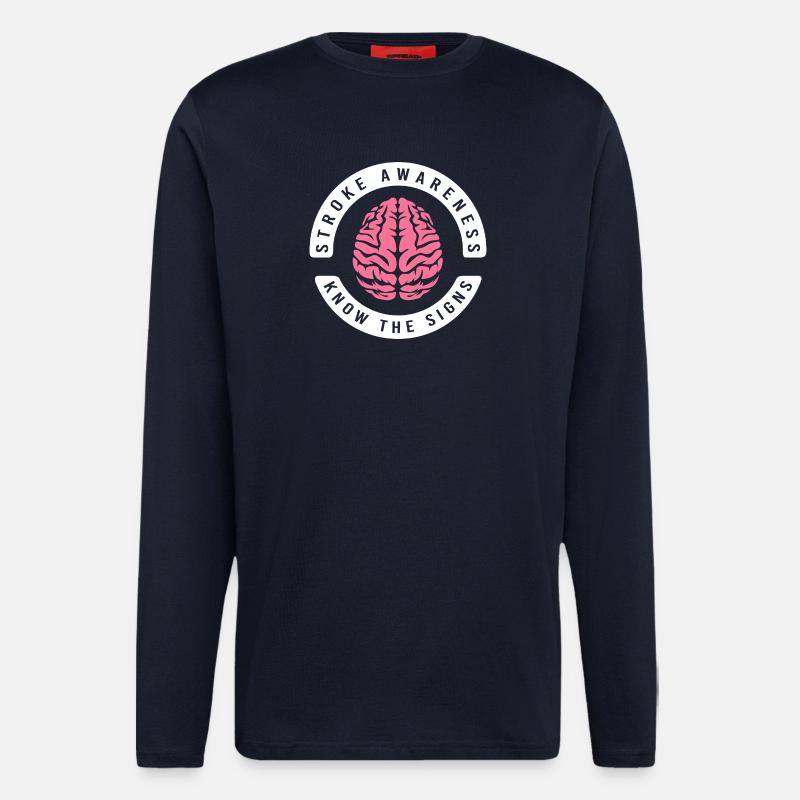 Hirnschlag Schlaganfall - Langarmshirt - made by SPREAD  - DARK NAVY