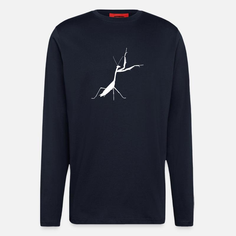 Gottesanbeterin weiss - Langarmshirt - made by SPREAD  - DARK NAVY