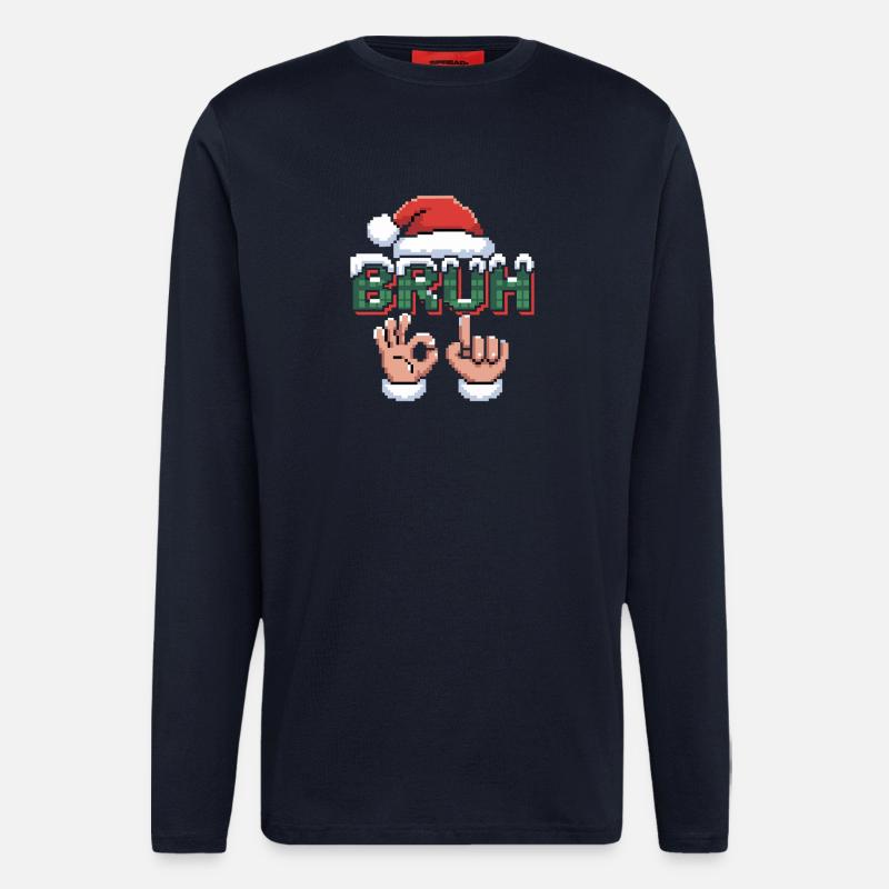 Santa 67 Bruh Weihnachtsmeme - Langarmshirt - made by SPREAD  - DARK NAVY