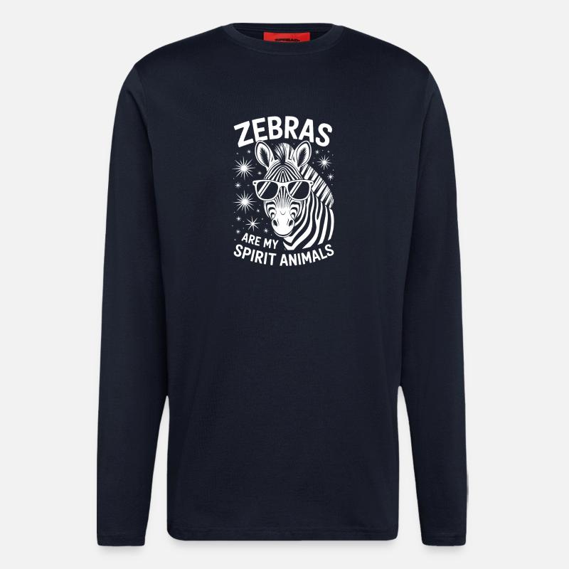 Zebra Spruch Lustiges Zebra Geschenk - Langarmshirt - made by SPREAD  - DARK NAVY