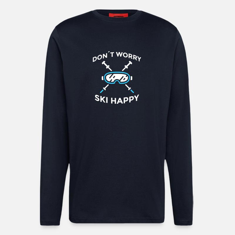 Don’t Worry Ski Happy Skispruch - Langarmshirt - made by SPREAD  - DARK NAVY