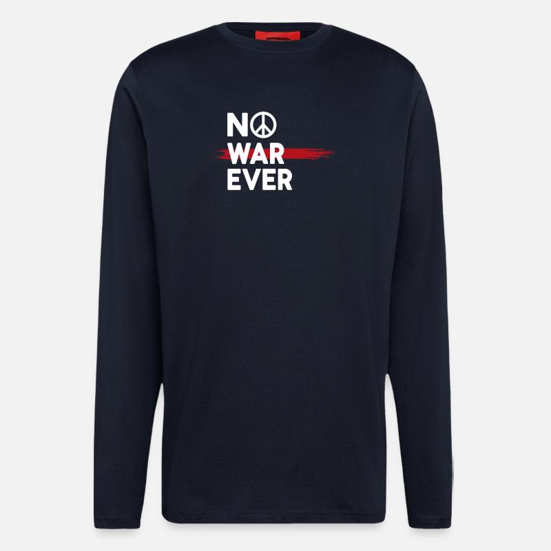 No War Ever Frieden Peace Zeichen - Langarmshirt - made by SPREAD - DARK NAVY