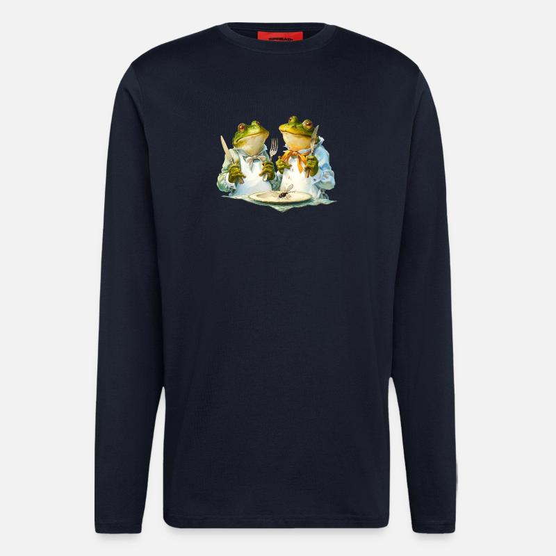 Froschköche am Tisch - Langarmshirt - made by SPREAD  - DARK NAVY