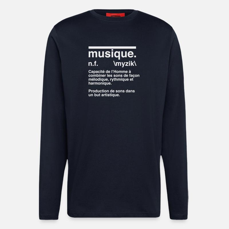 Musikdefinitions-Wörterbuchstil - Langarmshirt - made by SPREAD  - DARK NAVY