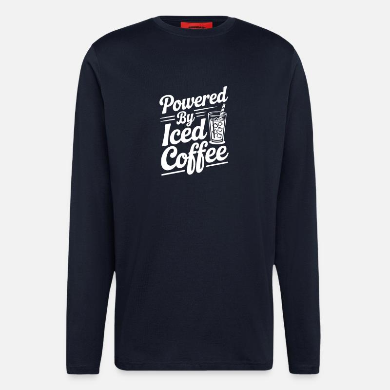 Angetrieben von Eiskaffee - Langarmshirt - made by SPREAD  - DARK NAVY