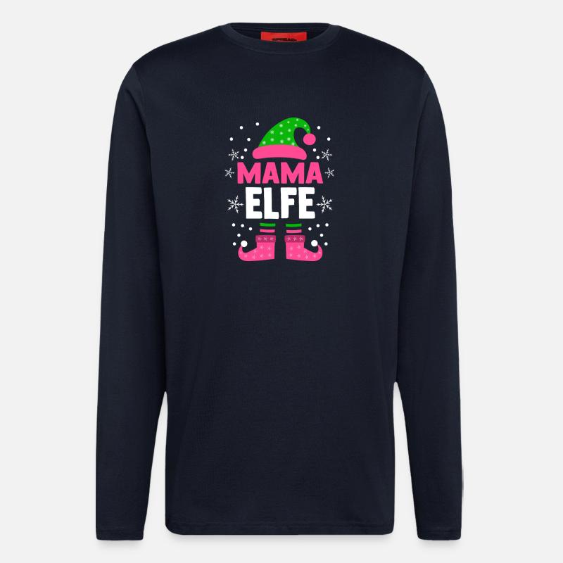Weihnachten Familie Mutter Mama Elfe - Langarmshirt - made by SPREAD - DARK NAVY