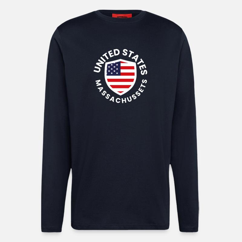 Amerikanischer Schild mit Flaggendesign - Langarmshirt - made by SPREAD  - DARK NAVY