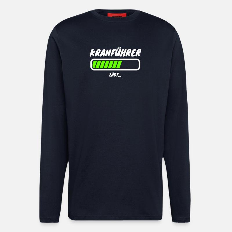 Kranführer Ladebalken Beruf - Langarmshirt - made by SPREAD - DARK NAVY