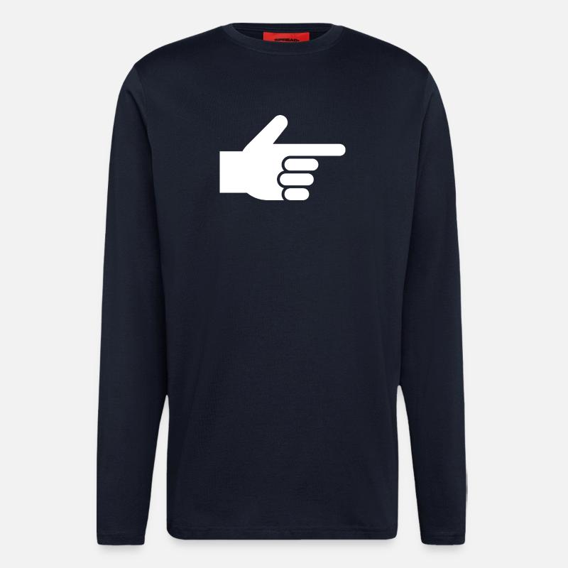 Hand, index finger, pointer - Longsleeve - made by SPREAD  - DARK NAVY